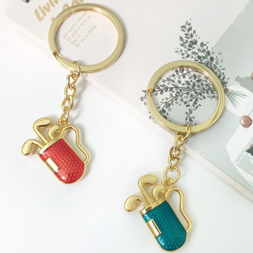 Porte-clés de sac de Golf en alliage 1 pièce, artisanal pour garçon et fille, porte-clés de téléphone, de voiture, de Club, en métal