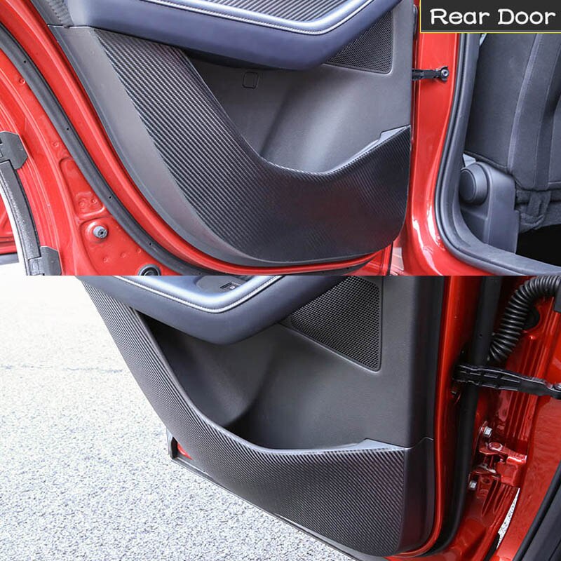 Bil karbonfiber lær dørbeskytter pad dør planke anti spark pad anti skitten pute matte deksel for mazda  cx30 cx-30