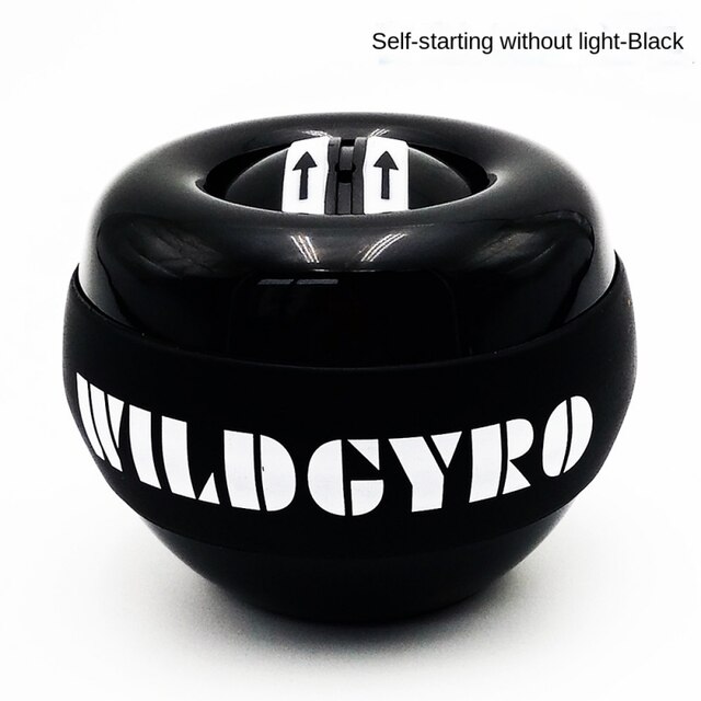 Boule de puissance pour la relaxation des muscles, Gyroscope, LED + compteur de vitesse, exercice de renforcement des mains, Gyro Powerball de Fitness: LBlack without light