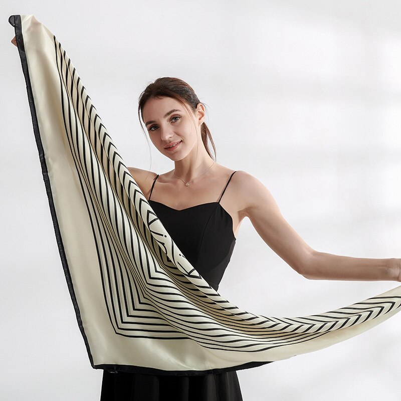 Nowe szale jedwabne/szale "geometryczne linie" waga ciężka satyna jedwabna jedwab szalik/duży szal