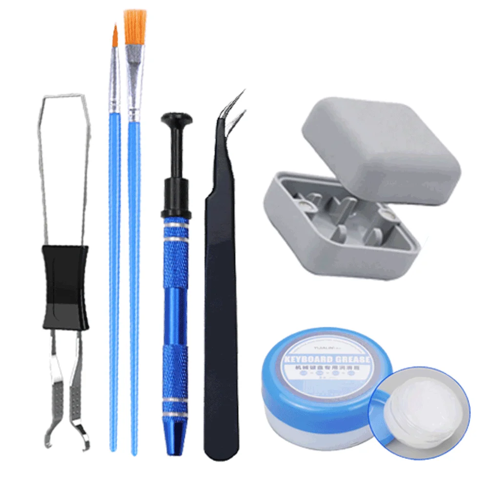 Mechanical Keyboard Kit Switch Puller Opener Keycaps Puller Switch Lubrication Package for Mechanical Gamer Swap Keyboard: DARK GRAY