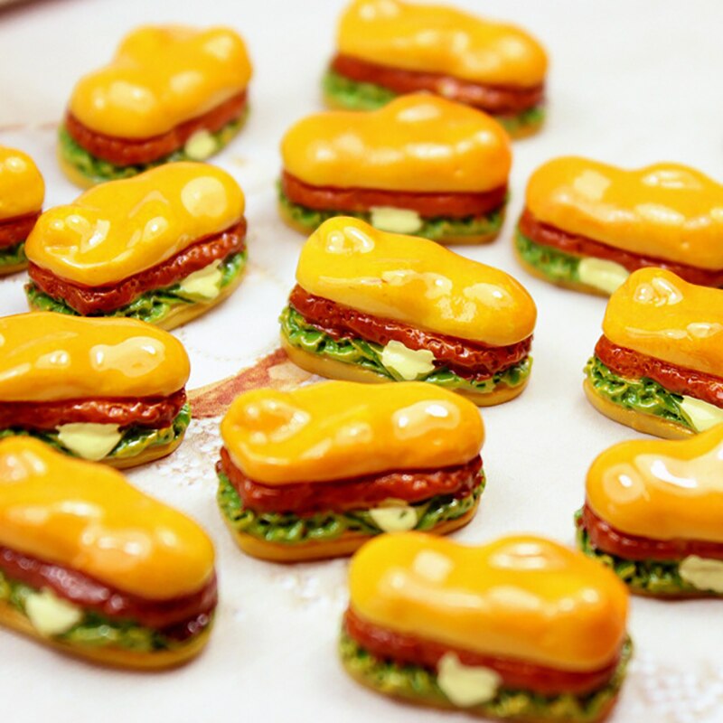 5 Pcs Leuke Miniatuur Poppenhuis Mini Simulatie Hamburger Pretend Play Voedsel Voor Pop Keuken Speelgoed Accessoires