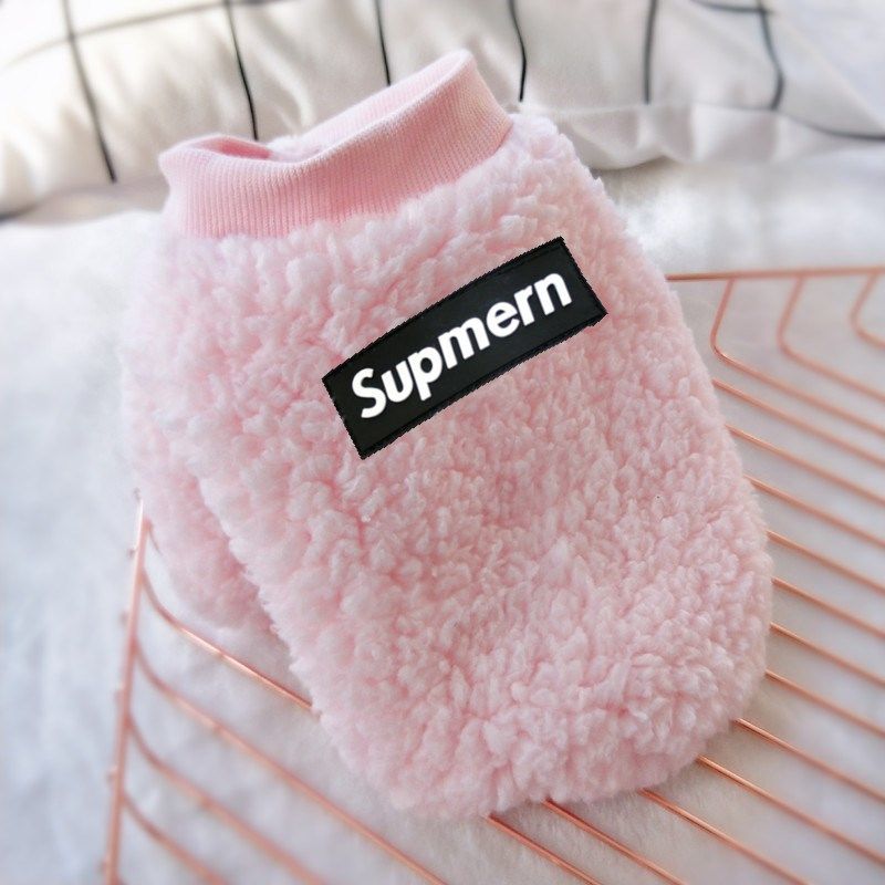 Hond Kleren Herfst Winter Katoenen Jas Kat Pet Kleding Warm Plus Fluwelen Trui: Pink / 1.5-2.25kg