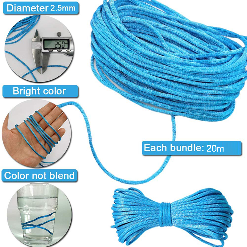 20 Meter Gevlochten Macrame Touw Zijde Macrame Koord Touw Draad Draad Nylon Koord Diy Voor Maken Chinese Knoop Armbanden Rat staart Koord