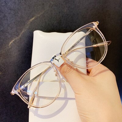 Neue retro Runde Brille Rahmen Metall Brillen Rahmen Für Männer Frauen Flache Spiegel Rahmen unisex Vision Pflege Brillen Rahmen: Champagner