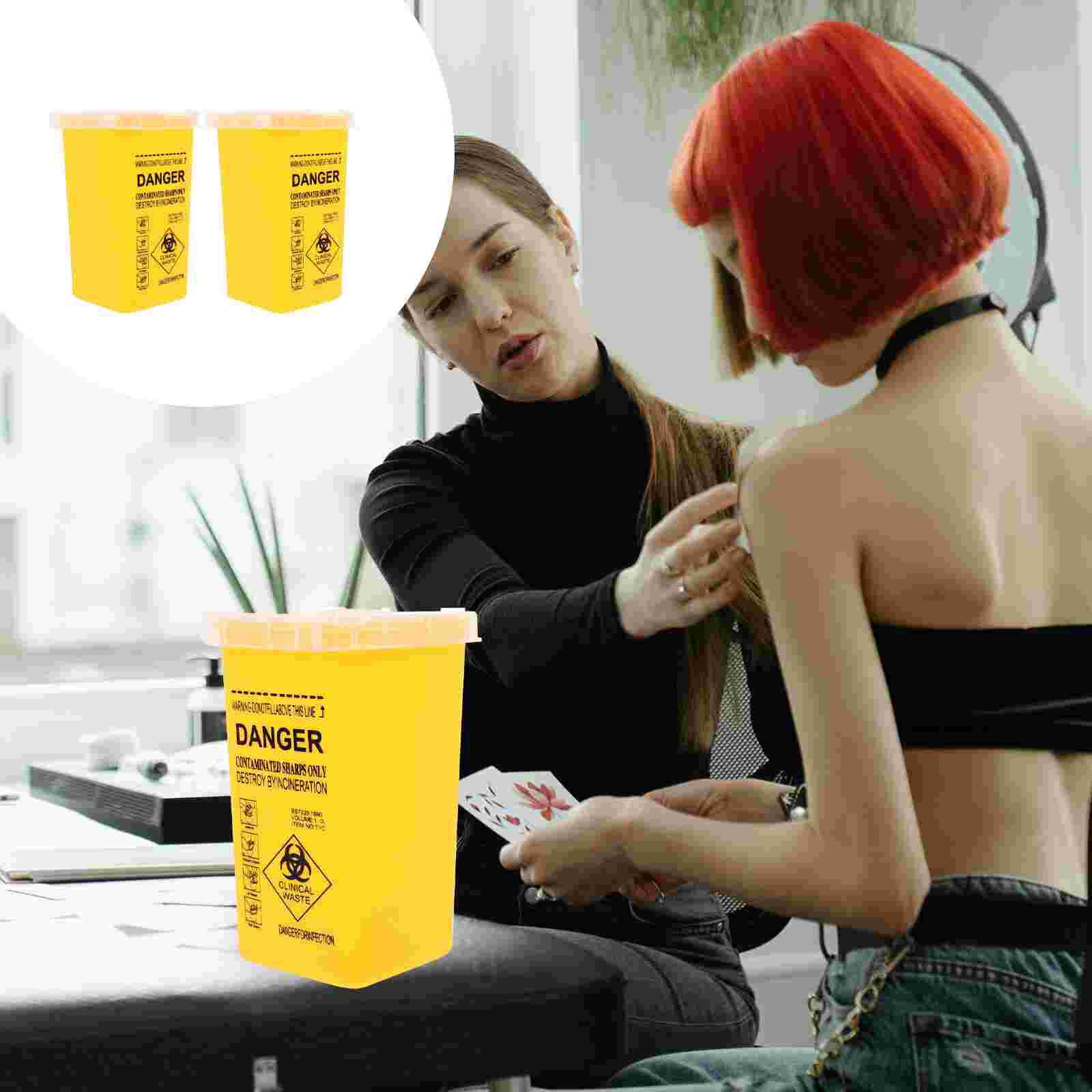 2Pcs Multi-function Sharps Buckets Plastic Disposal Containers Thickened Disposal Boxes