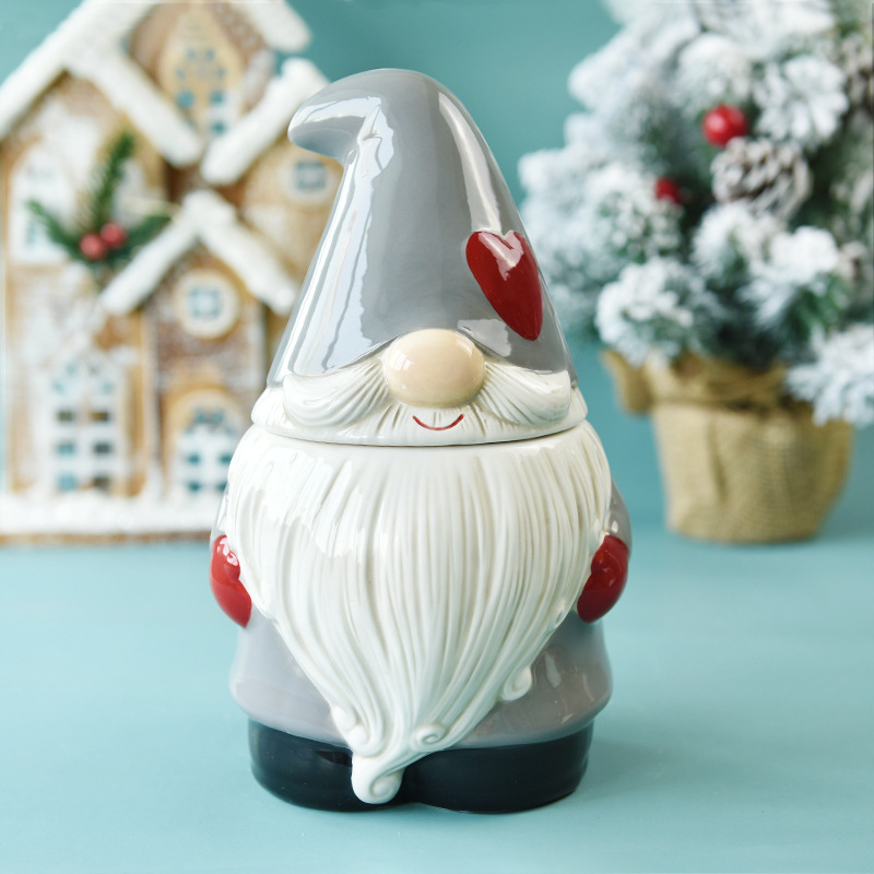 Christmas Plates Ceramic Dinner Plates Household Tableware Food Dining Plates Afternoon Tea Dessert Tray Kitchen Supplies: Sealed jar-L