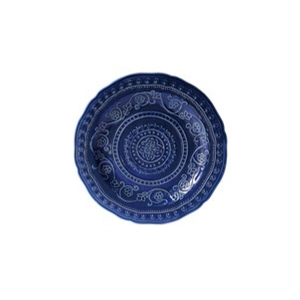 Dishes and plates Blue embossed flower dinner plate and coffee pot: 8 inch blue plate