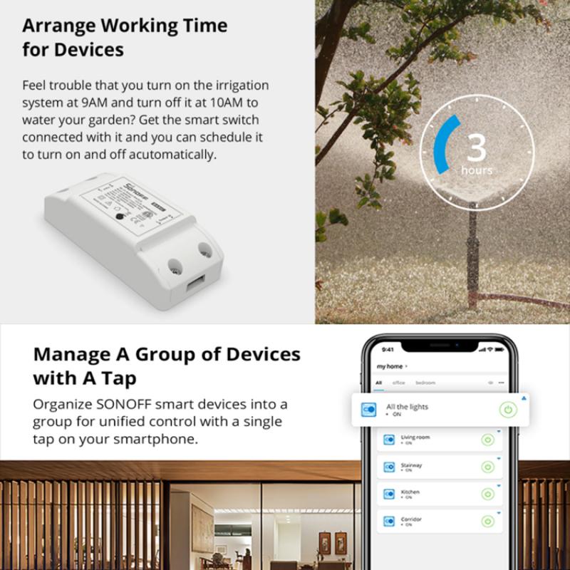 Sonoff Basic R2 Smart Wifi DIY Switch Module Rmote Timer Controller Breaker Voice Control Work With Alexa Google Home eWLink App