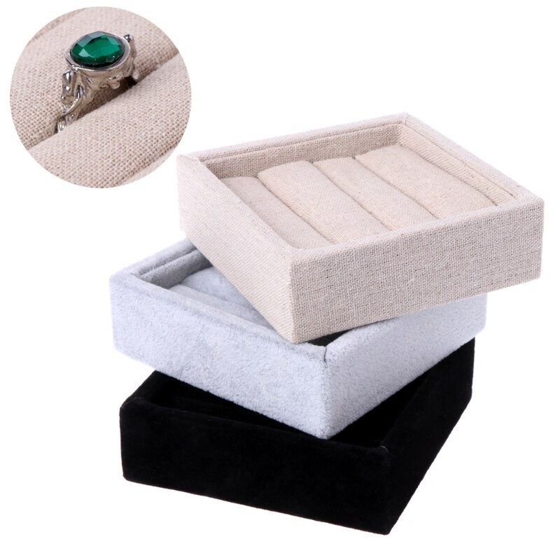 Fluwelen Sieraden Earring Ring Display Box Lade Houder Opslag Showcase Organizer