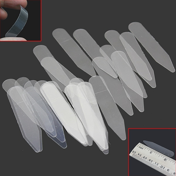 200Pcs Plastic Kraag Baleinen Blijft Botten Set Voor Dress Shirt Mannen Clear Plastic Kraag Blijft