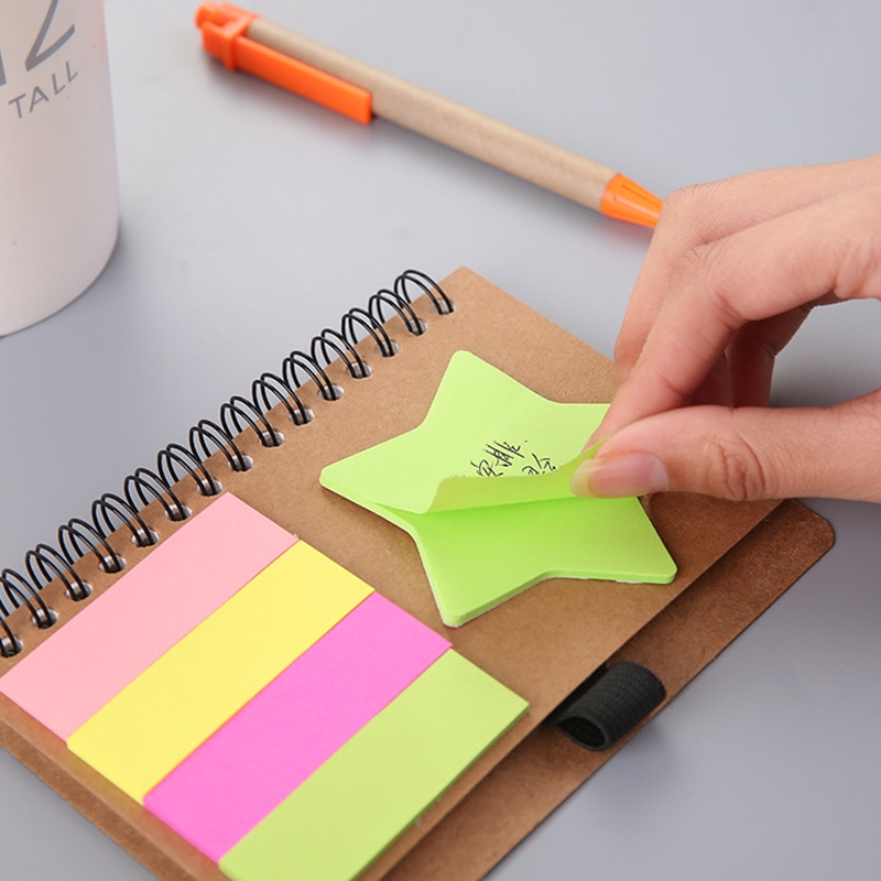 Notebook Portable Post-it Notes Memo Agenda Planner Book with Pen Daily Schedule Organizer Brief Lines School Stationery Student