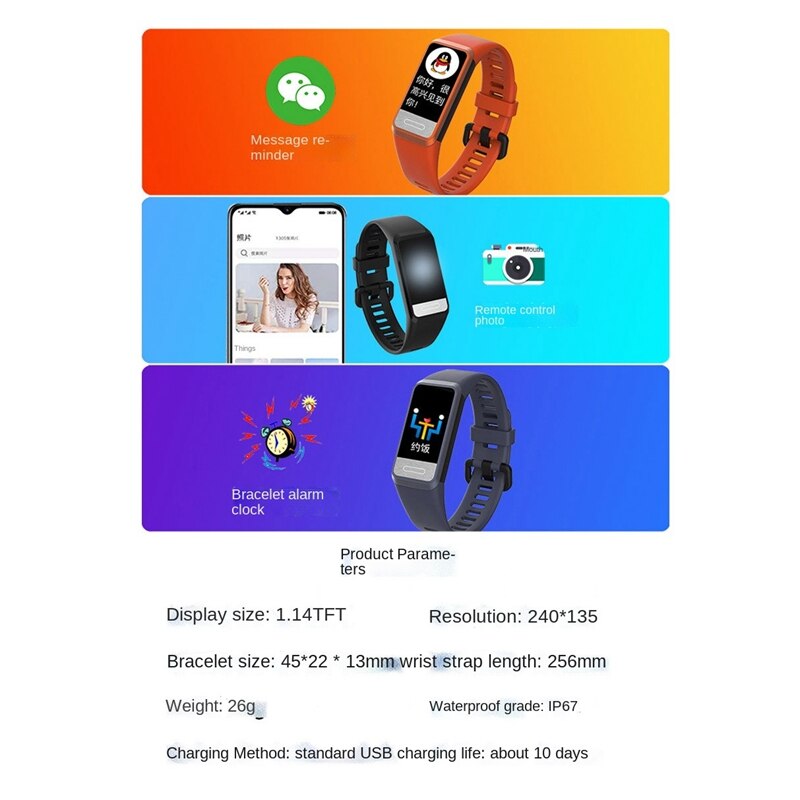 Smart Bracelet Non-invasive Blood Glucose Heart Rate Blood Oxygen ECG Health Monitoring