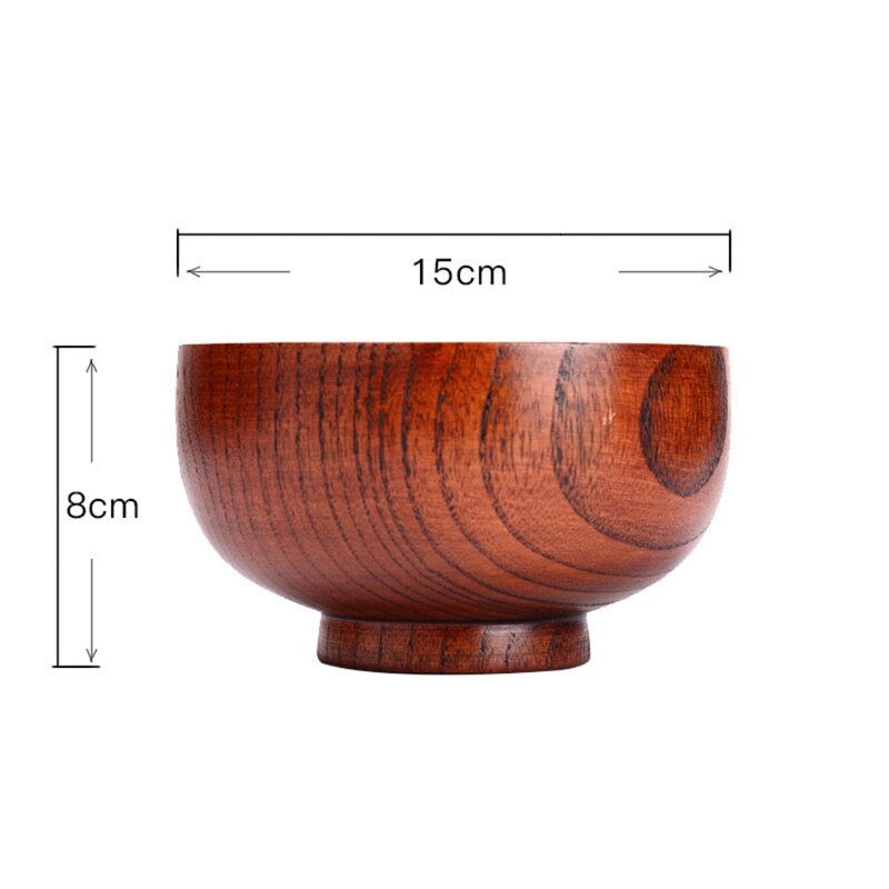 Cuencos de madera Natural estilo japonés para ensalada, arroz, fideos, tazón de madera, sopa, utensilios de cocina: C
