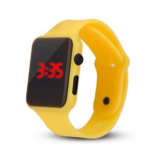 Montre led rouge pour garçon et fille, montres d'étudiant, fournisseur d'électricité électronique, reloj hombre relogio feminino zegarek damski: Jaune