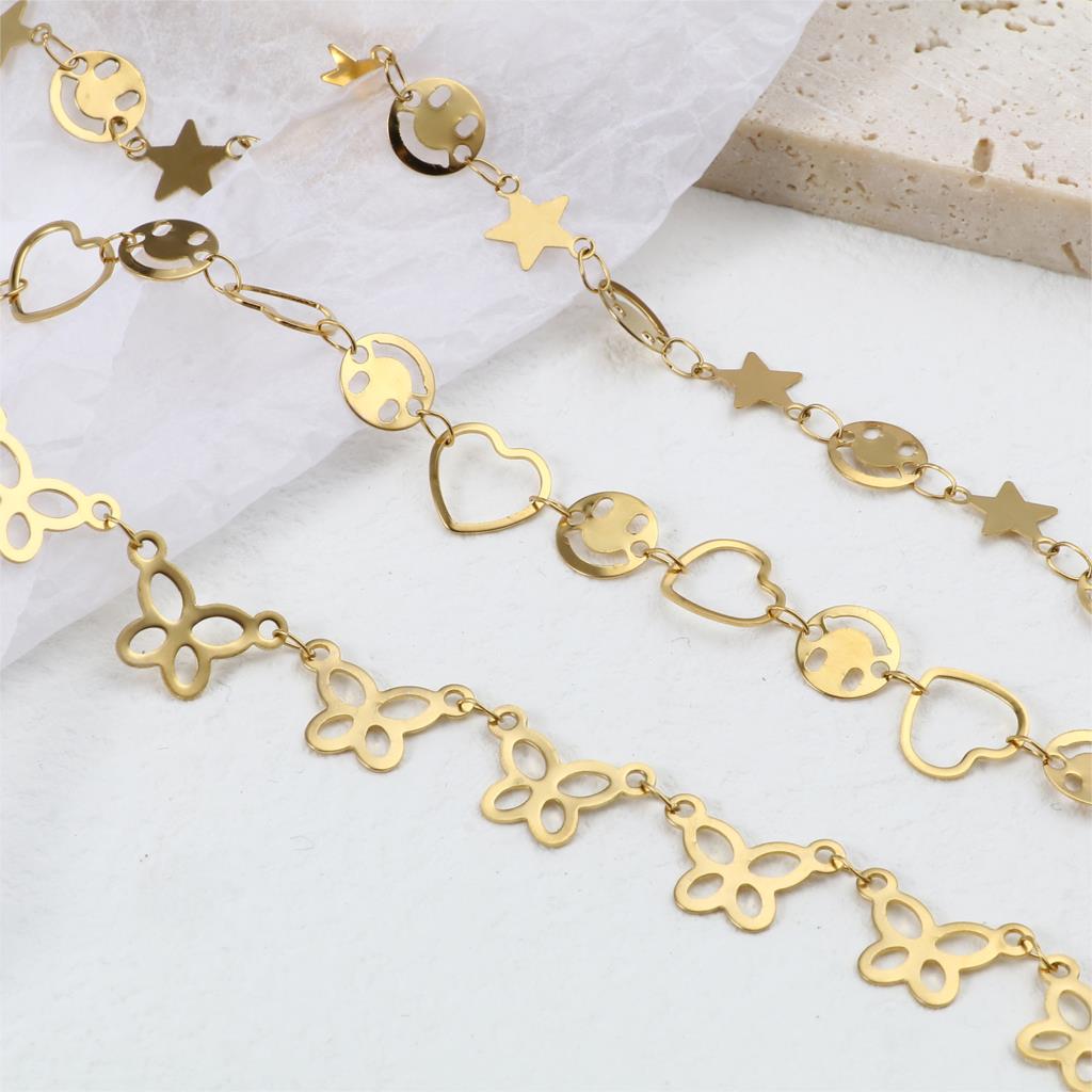 Klassische Fußkettchen Für Frauen Edelstahl Gold Farbe Herz Mond Ketten Fuß Schmuck Fußkettchen Armbinde