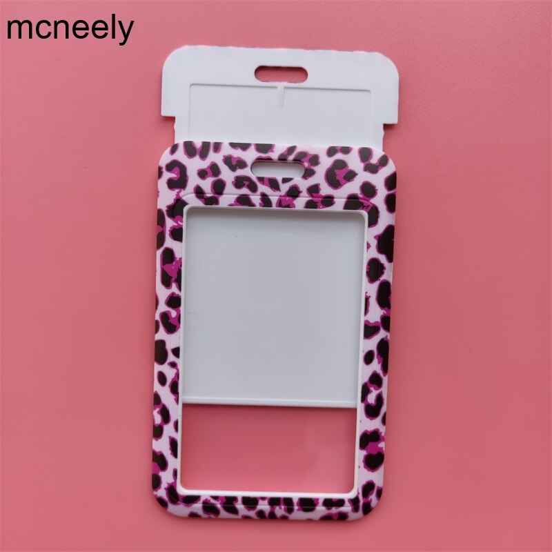 Frauen Liebe Leopard Kreditkarte Ich würde Halfter Tasche Schüler Reise Karte Abdeckung Abzeichen Zubehör Arbeit Name Karte Halfter