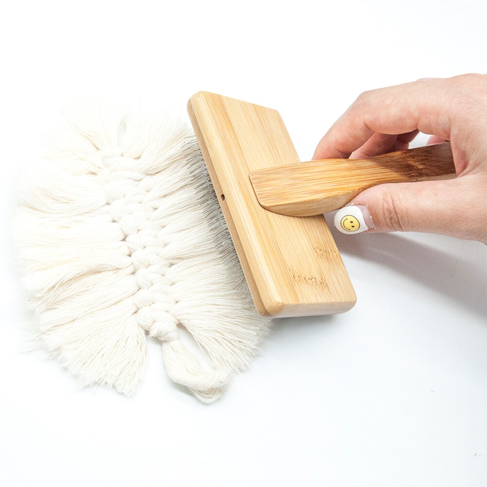 Tapijt Kwastje Borstel Macrame Tapijt Wandtapijt Weven Katoenen Touw Weven Kam Huisdier Dematting Diy Open Knoop Kaarden Kam Gereedschap