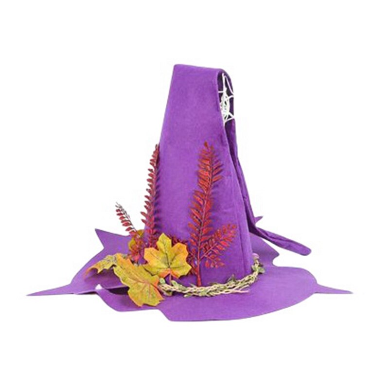 Festa di Halloween cappelli da strega in feltro Festival del fantasma di pasqua mago strega cappello a punta cappello da evento Cosplay: Viola