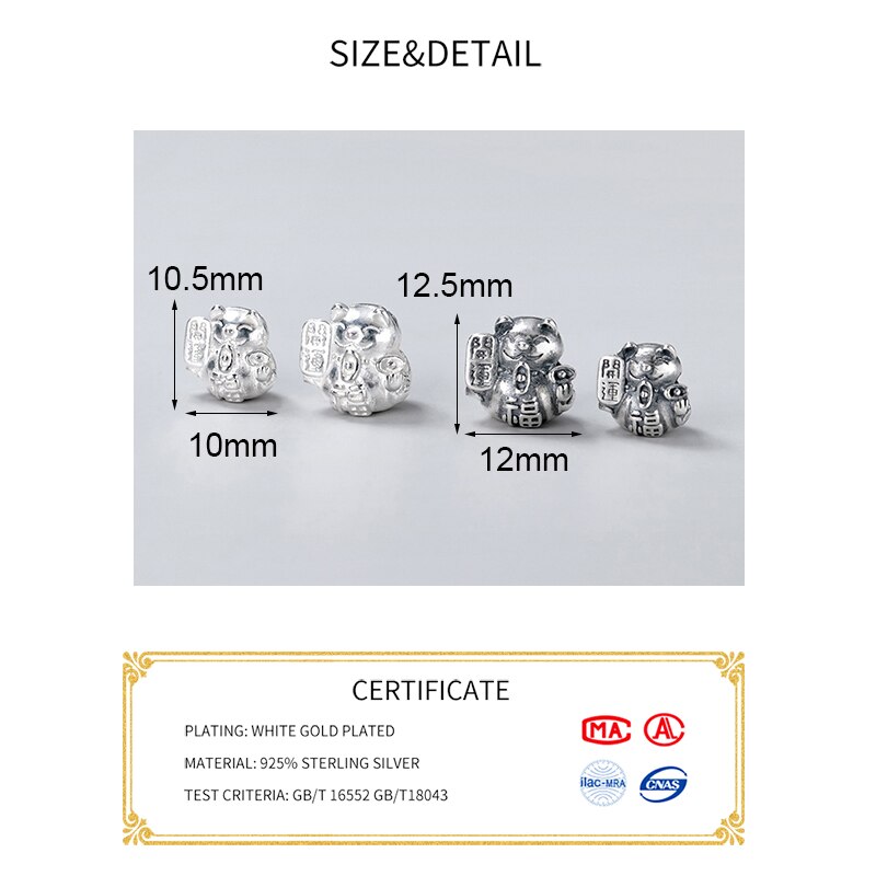 Meetsoft klassisch 925 Sterling silber niedliche glückskatzen-anhänger, speziell für diy-handarbeiten, halsketten, armbänder und accessoires