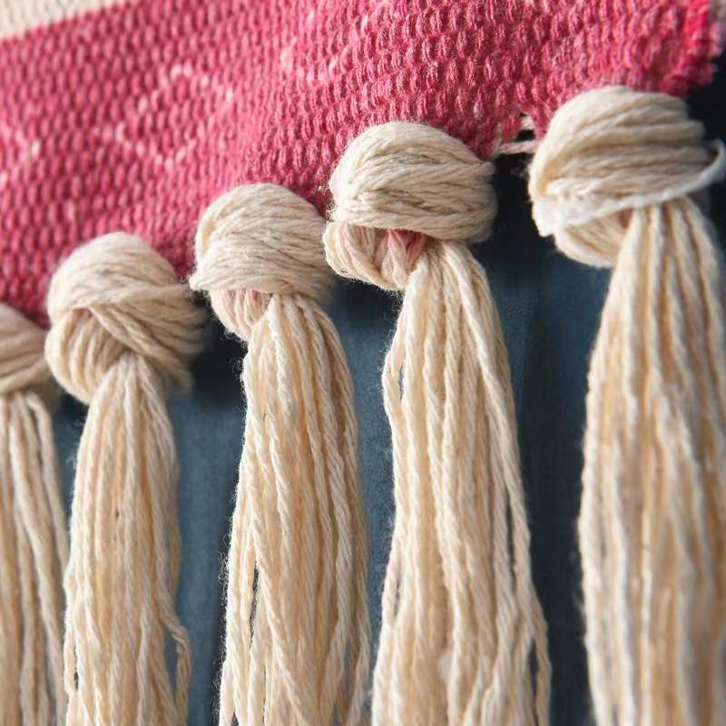 Tapiz colgante de pared de macramé para decoración del hogar, borla de algodón tejida hecha a mano, lienzo geométrico bohemio, tapiz de tela de fondo artístico
