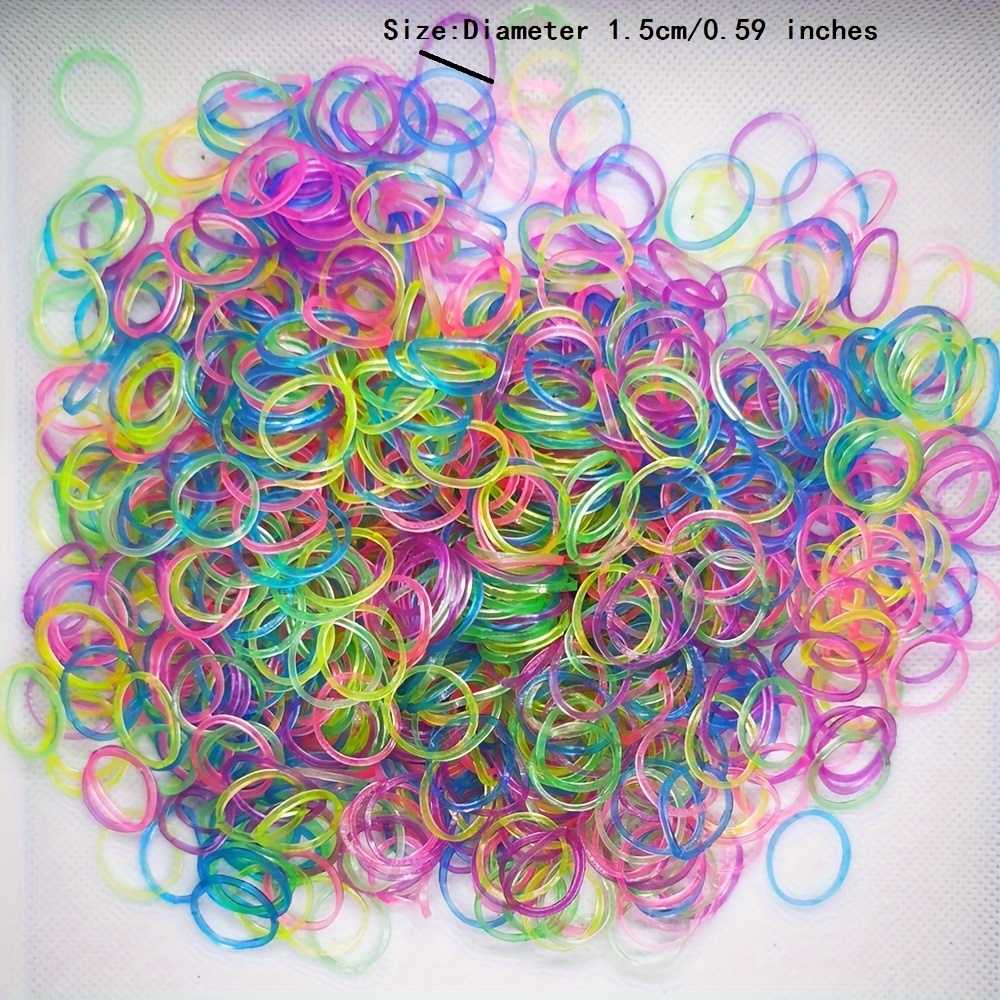 Ensemble de bandes de métier à tisser, Kit de fabrication de bracelets à faire soi-même, Kit de bandes de métier à tisser lumineuses fluorescentes transparentes, Kit de démarrage d'élastiques colorés avec