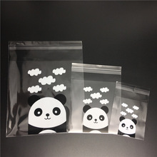 100pcs Panda zelfklevende Cookies Zak 3 maten Wedding Candy Tassen Feestartikelen Decoratie Transparant Koekjes Verpakking