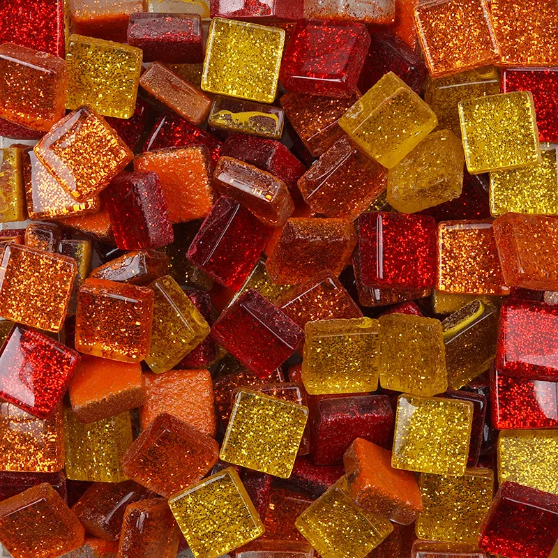 50Stck Diy mischen Farbe funkeln Glas Mosaik Steine Mosaik Fliesen Glas Kiesel Handwerk Material Puzzle Für Diy Mosaik, Der 10*10mm: 13