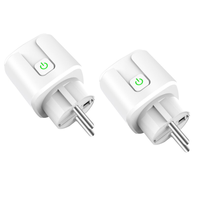 16A EU Smart Wifi Power Plug With Voice Control Smart Home Wifi Wireless Socket Outlet Works With Alexa Google Home Tuya App: 2 pieces