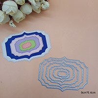 Pesimämuotti kampasimpukka ommeltu suorakulmio soikea tähti neliömerkki etiketti ympyräkehys metallinleikkausmuotit joulukorttiin: Aaltoileva suorakulmio