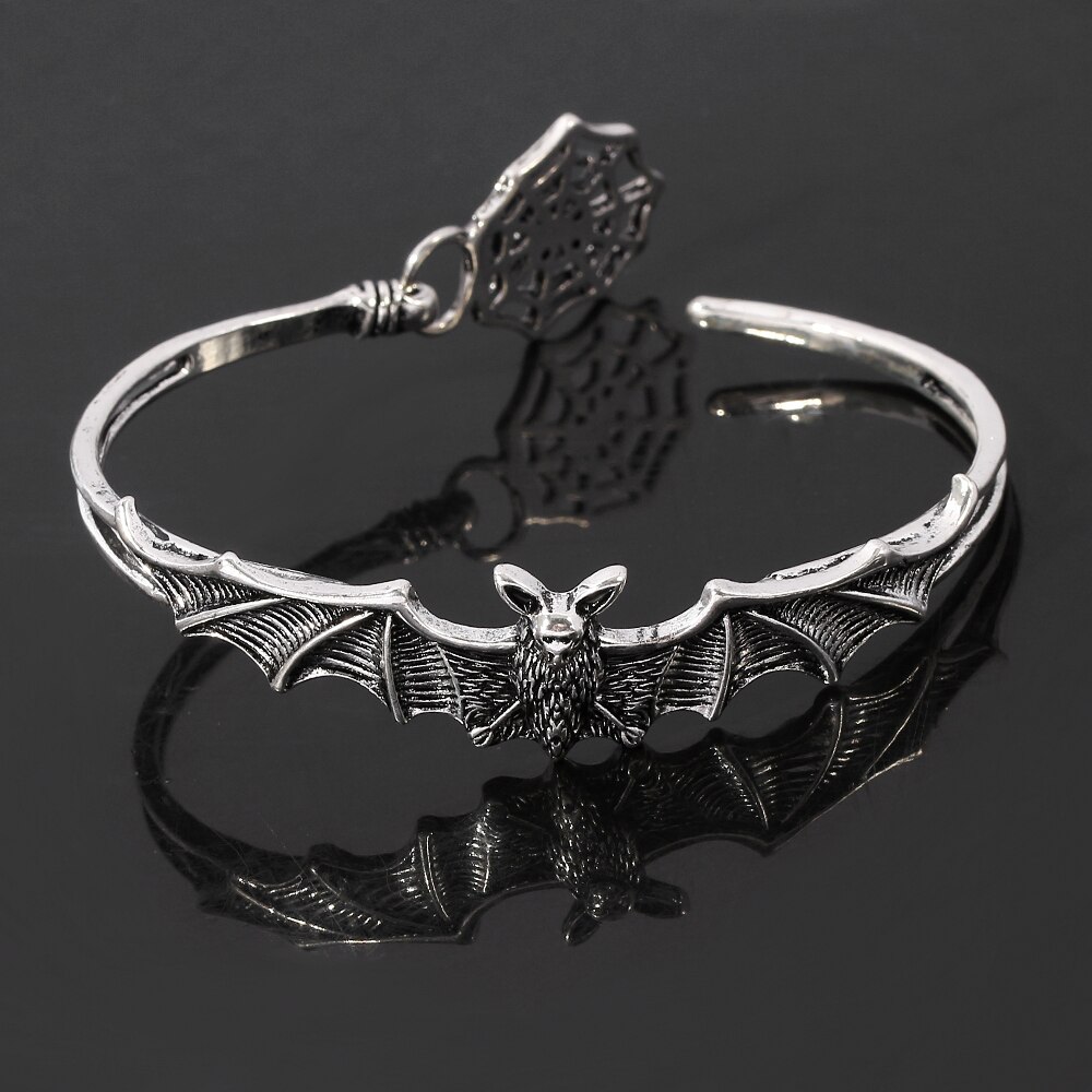 Gothic Vampire Bat Bracelet Women Men Spider Web Charms Cool Punk Halloween Jewelry Cosplay