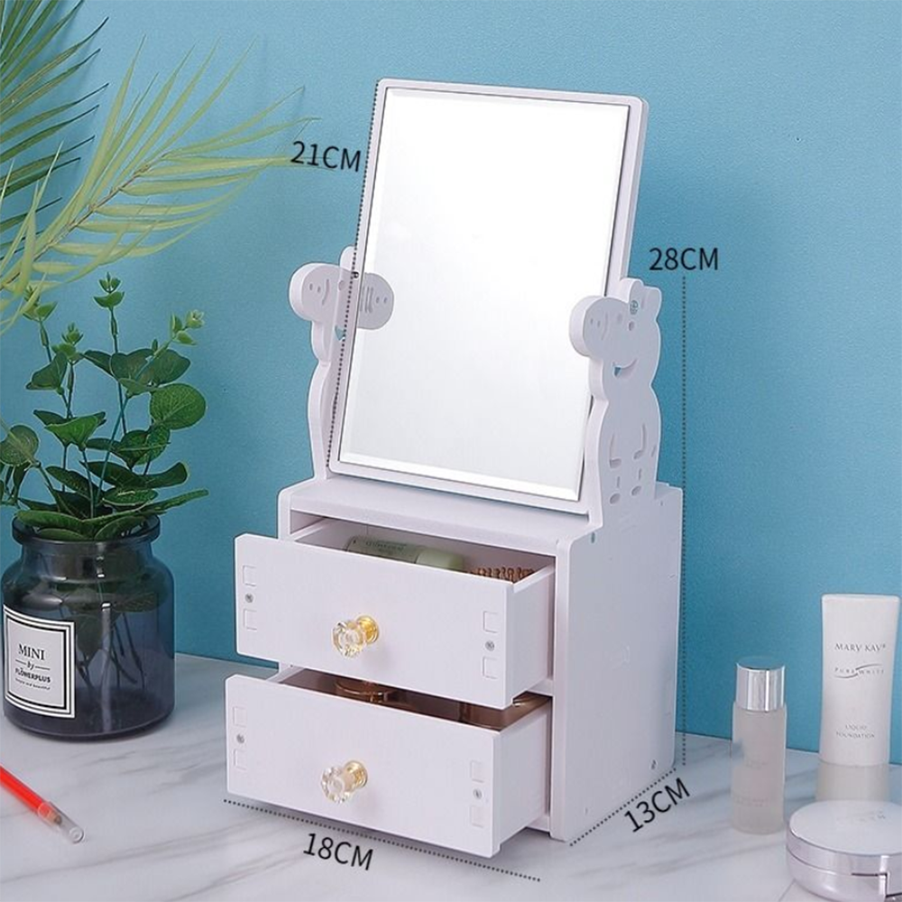 Table Mirror Storage Makeup table Mirror with Drawer Dressing Table Mirrors for Bedroom Beauty Cosmetic Mirror Jewelry Mirrors: C