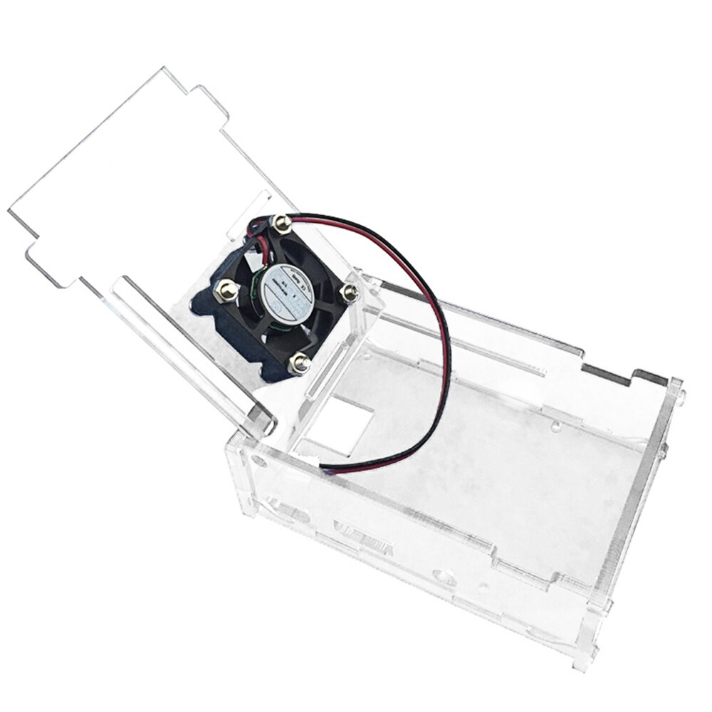 Elisona-caja de acrílico transparente, carcasa de piel, ventilador de refrigeración con juego de tornillos para Raspberry Pi 2 3 RPI Pi2 Pi3
