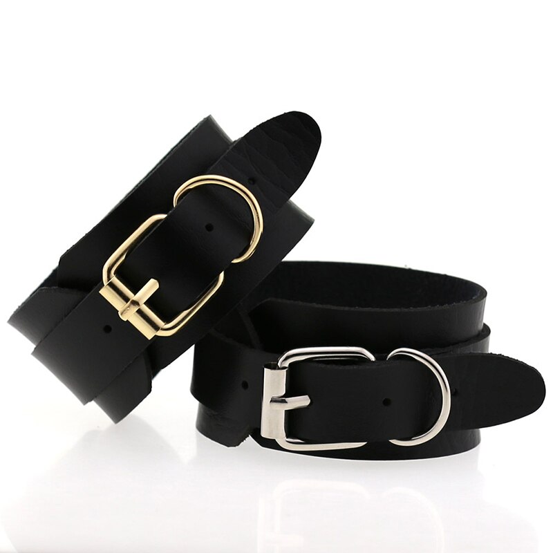 Punk Heart Bracelet Black Leather Wristband Cuff Goth Armbands Bracelets Women Men Metal Jewelry