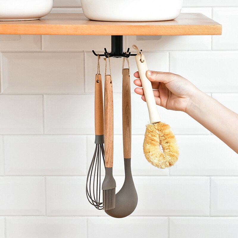 Sous étagère 360 ° rotation support de crochet mural plat étendoir armoires de cuisine étagère de rangement multi-usages crochets maison stockage
