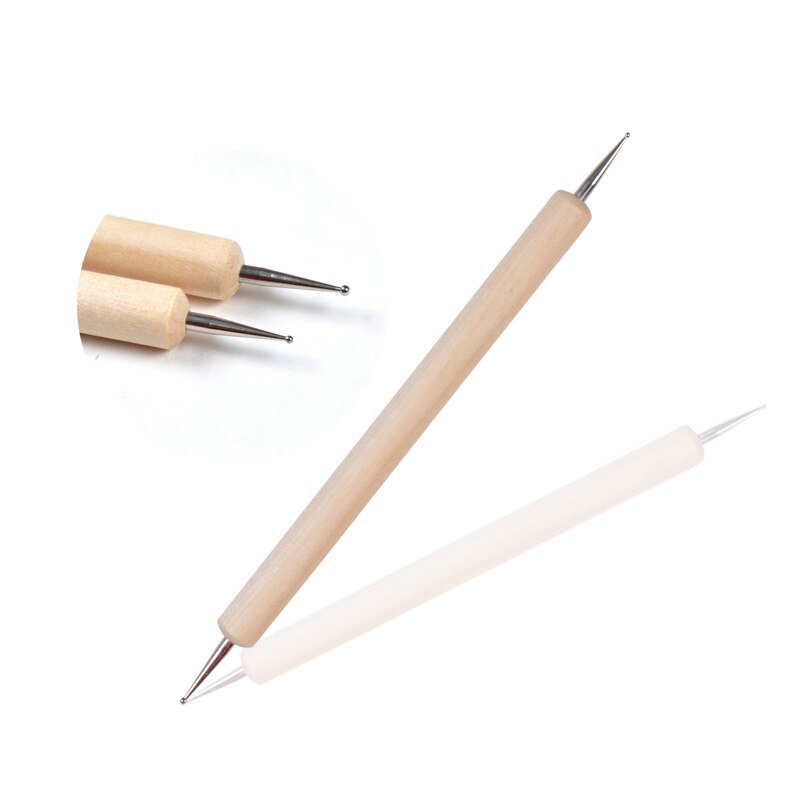 Fengshangmei Wooden Nail Dot Pen Tools 2 Ways Nail Art Dotting Pen