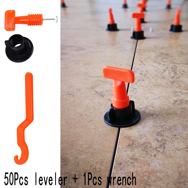 50Pcs Leveler Floor Practical Tools Plastic Flat Construction Tools For Wall Level Tile Leveling System Kits For Home Supplie