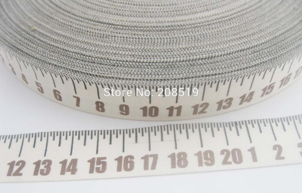 CR0007 breedte 12 MM/15 MM/20 MM Gedrukt 20 cm & 100 cm Heerser 100% Katoen Lint 30 meter craft accessoires: 20CM on 20mm wide