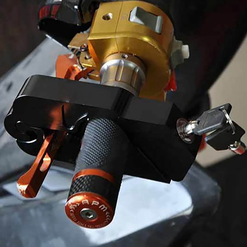 Motorbike Brake Lock Motorcycle Handlebar Lever Throttle Grip Lock for Bike Scooter Moped ATV Silver