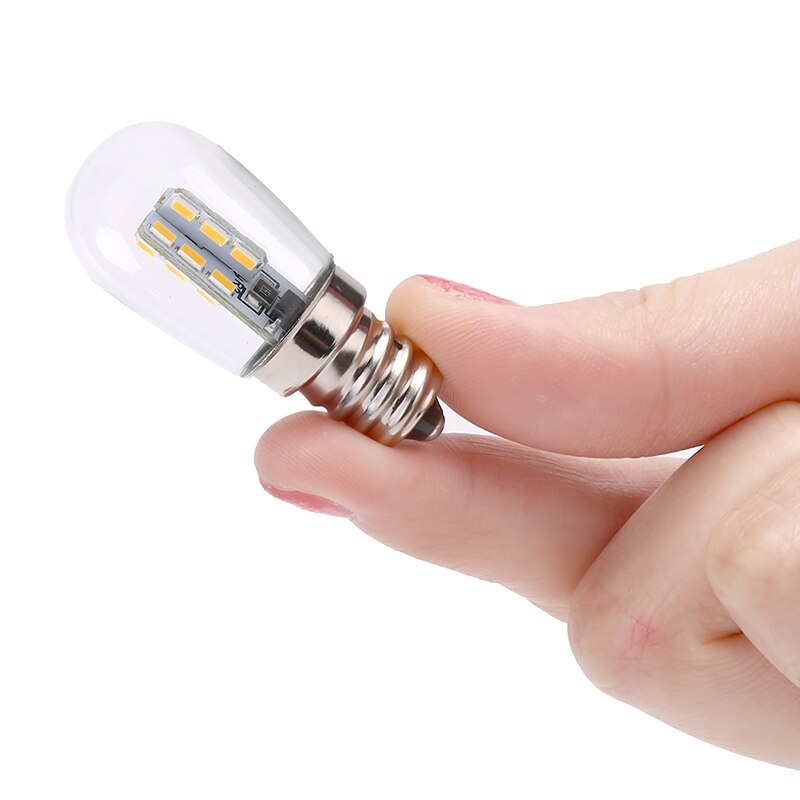E12 LED High Bright LED Light Bulb Glass Shade Lamp Pure Warm White Lighting For Sewing Machine Refrigerator AC220V 2W