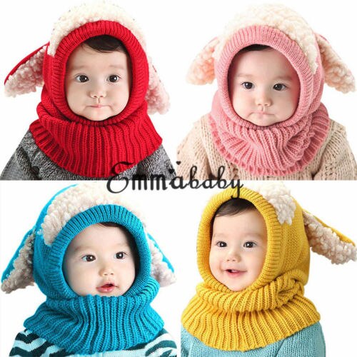 Emmababy 6-36M Pasgeboren Kids Baby Jongen Meisje Bont Pom Hoed Winter Warm Knit Bobble Beanie cap Sjaal