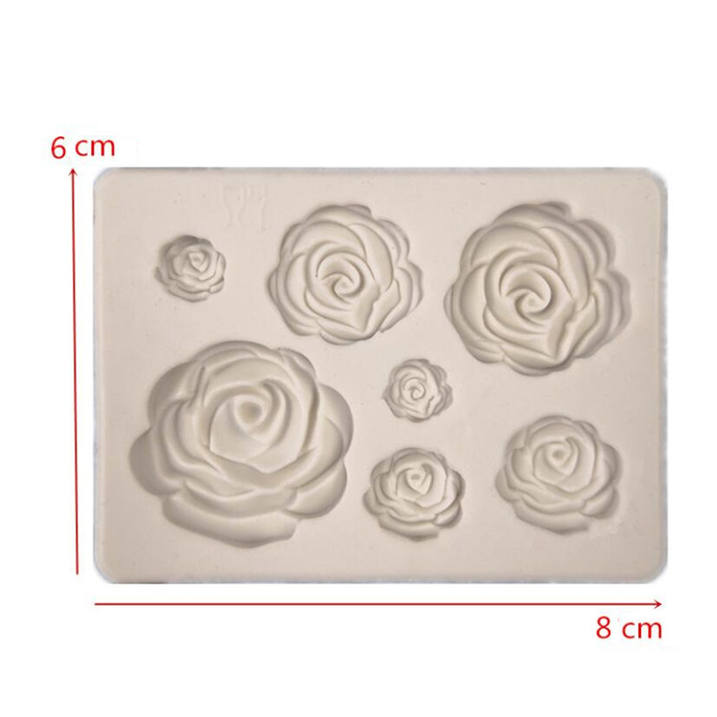 Rose Flower Silicone Molds Wedding Cupcake Topper Fondant Cake Decorating Tools Sugarcraft Candy Clay Chocolate Gumpaste Moulds: gray