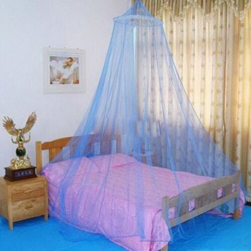 Branco rosa azul redonda cortina de renda cúpula cama dossel rede princesa mosquiteiro