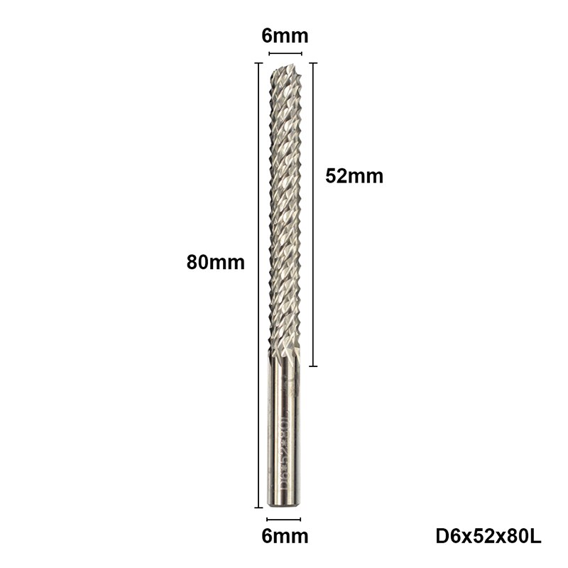 Kukurydza frez trzpieniowy ing frezy CNC frez PCB frez trzpieniowy 4-6mm cholewka wolframu karbidowy ruter bity mini wiertła frez grawerski fragment: D6x52x80L