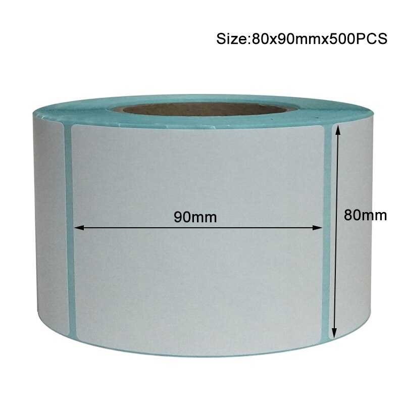 Paper Self Adhesive Thermal White Blank Label Sticker Paper Supermarket Price Blank Label Direct Print Waterproof Print Supplies: 80x90mm-500pcs