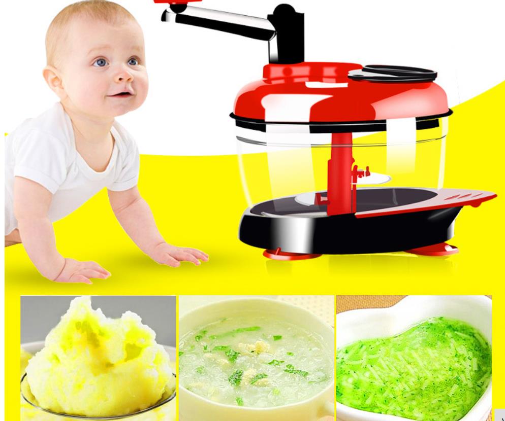 2000ml Meat Slicer Machine Kitchen Manual Food Processor Egg Mixer Fruit Vegetable Nut Meat Chopper with 3 Gears Kitchenware