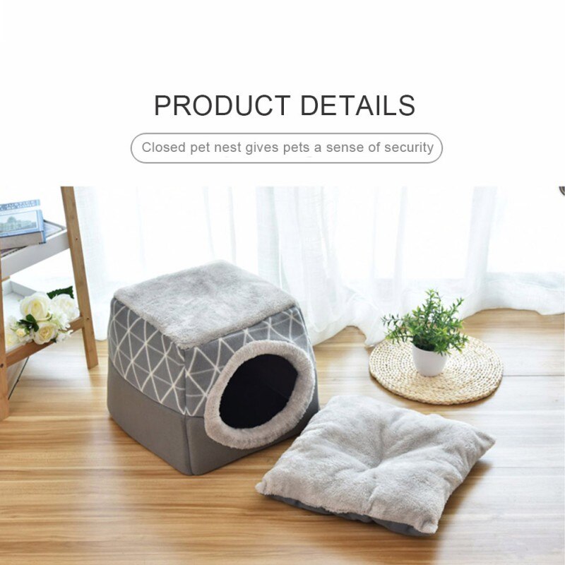 Pet Cat Bed Space Capsule House Cat Litter Villa Enclosed House Bed For Cats Pets Winter Warm Cozy Beds Soft Sleeping Bed