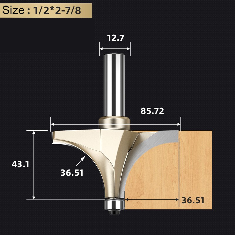 Carbide Corner Round Over Router Bit with Bearing for Wood Tungsten Carbide Milling Cutter CNC End Mill Woodworking Tool Cutters