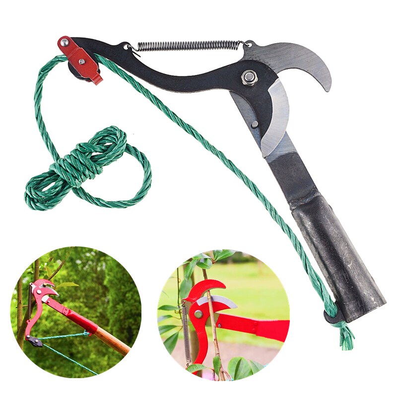 High-Altitude Extension Lopper Pruning Shears with Nylon Rope Carbon Steel Branch Pulley Garden Tree Trimming Tools
