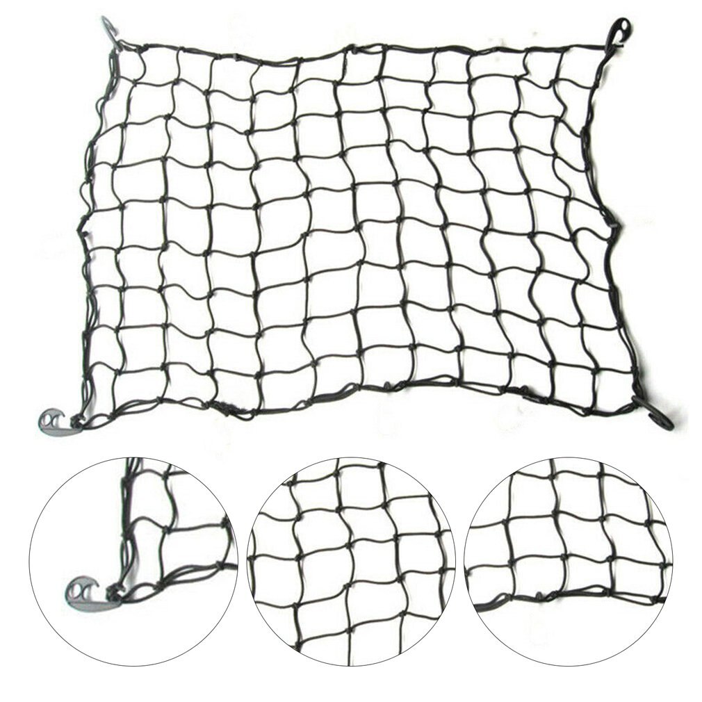 Car Luggage Rack Net Off-road Top Frame Net Pocket Fixed Net Cover Elastic Rubber Durable Net Rope Strap 90x90cm